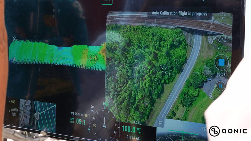 Live monitoring of LiDAR drone mission