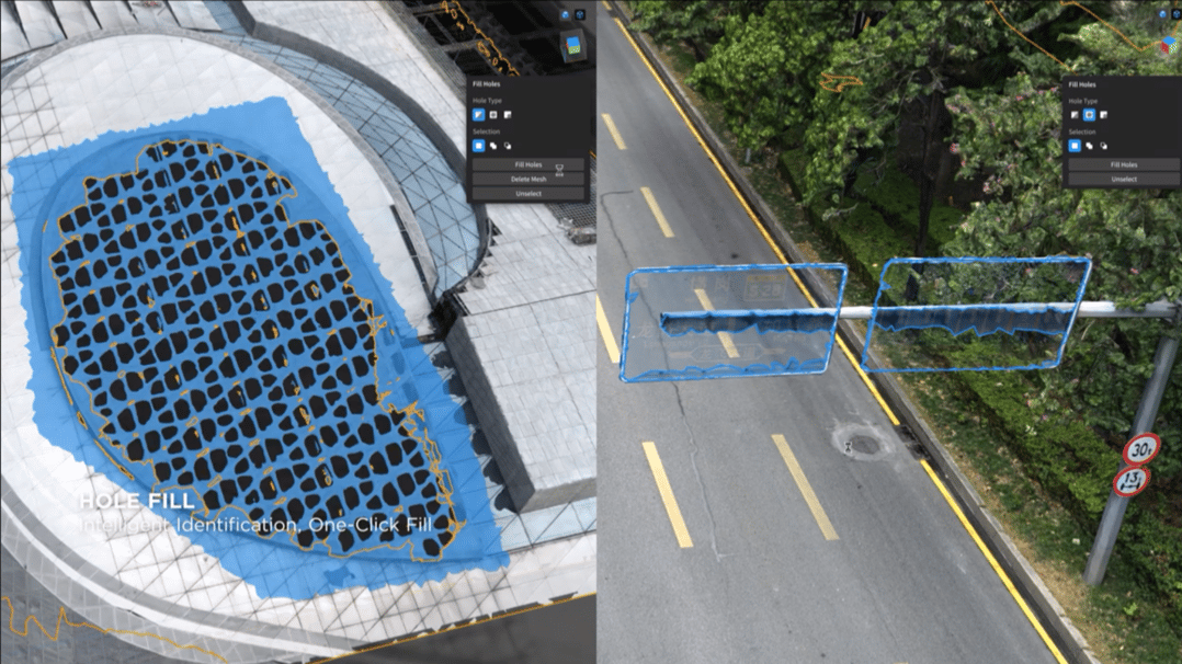 DJI Modify Auto Hole Fill repairing roofs and signboards