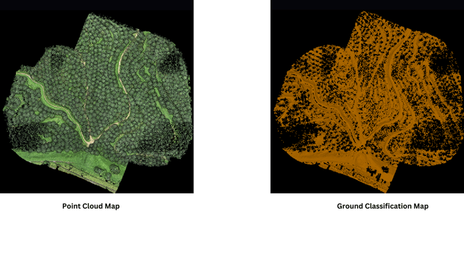 Point Cloud Map & Ground Classification Map