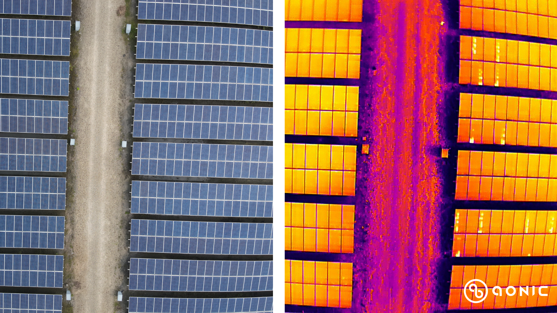 Thermal data side by side comparison with visual image