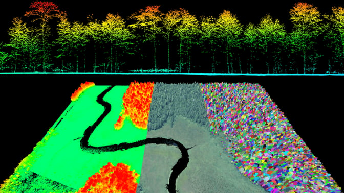 Point Cloud data in cross-section